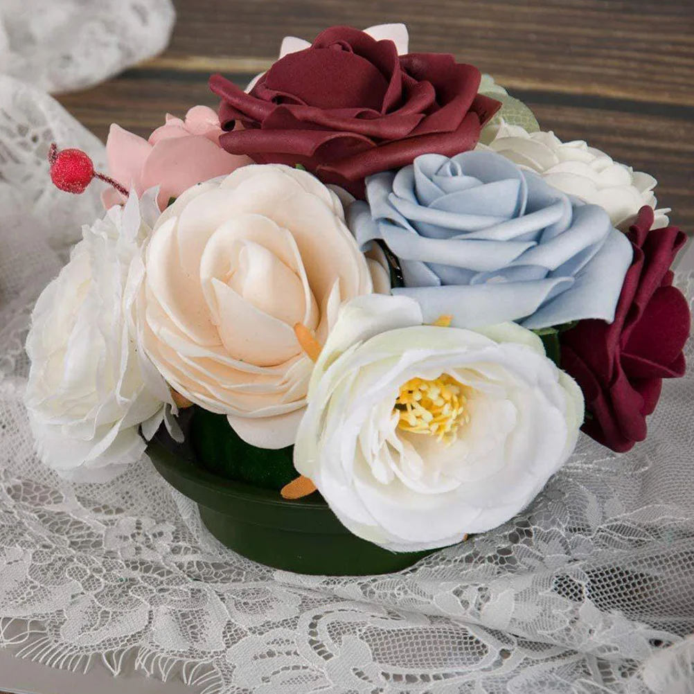 5 قطعة كتل الأزهار مع السلطانيات حامل زهور مستديرة لترتيب الزهور الاصطناعية الطازجة لوازم قفص قاعدة ديكور