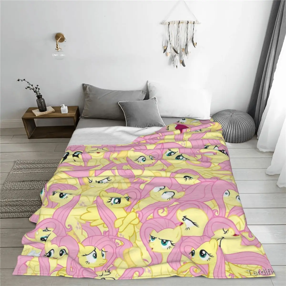 Fluttershy Mess Blanket Bedspread On The Bed Beach Anime Blanket For Kids