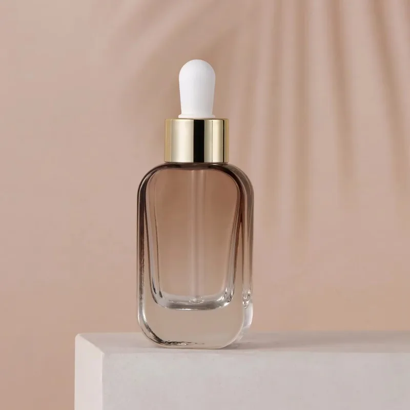زجاجة عطر 30 مللي جوهر زجاجي سميك القاع زجاجات فارغة قابلة لإعادة الملء موزع مستحضرات التجميل المحمولة زجاجة قطارة الزيت العطري
