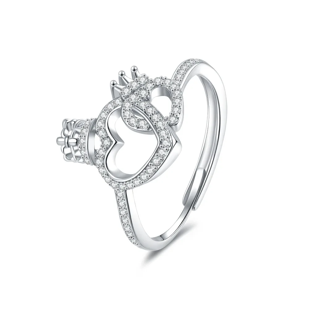 جديد الأميرة تاج الحب الدائري المرأة النمط الأوروبي والأمريكي أزياء شخصية السبابة البنصر