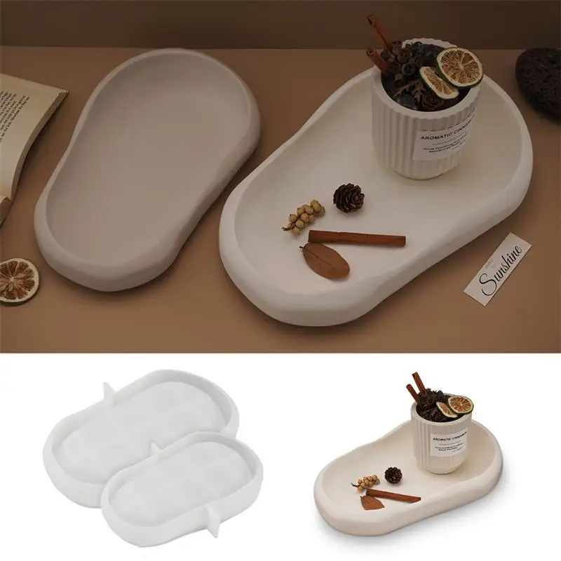 Irregular Oval Pallet Concrete Mold Home Decor Trinkets Starfish Storage Tray Epoxy Resin Mold Nut Storage Plate Cement Mold