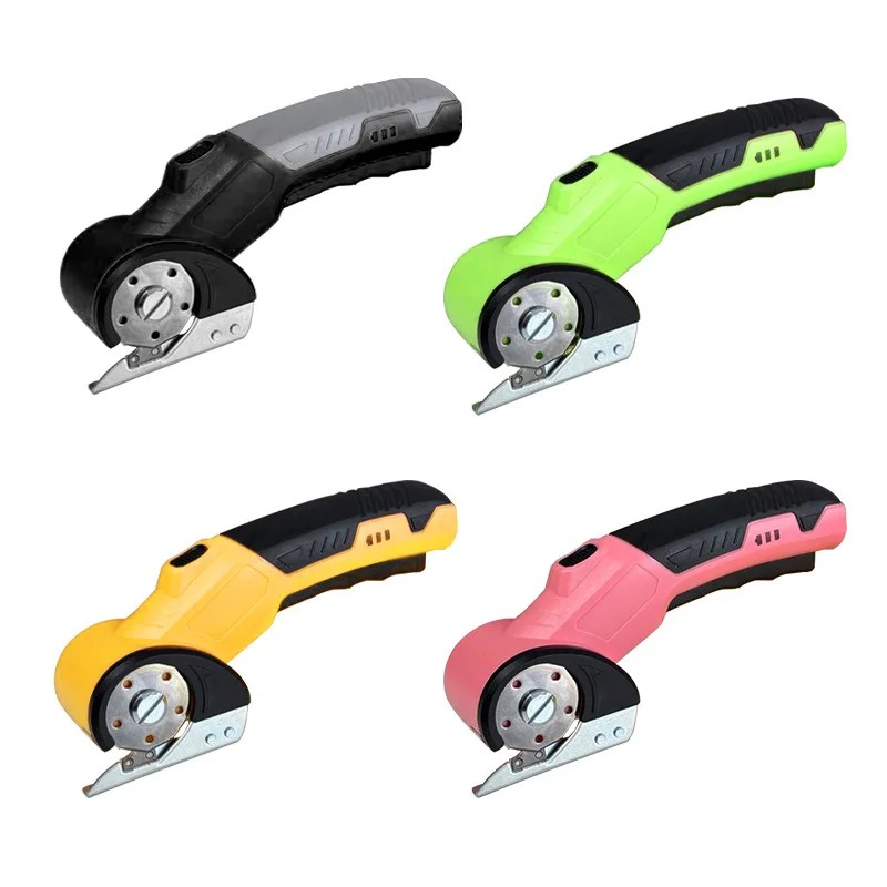 Rechargeable Cordless Electric Scissors Portable Fabric Cutting Tool with Safety Lock LED Light for Leather Carpet Felt Cardboar
