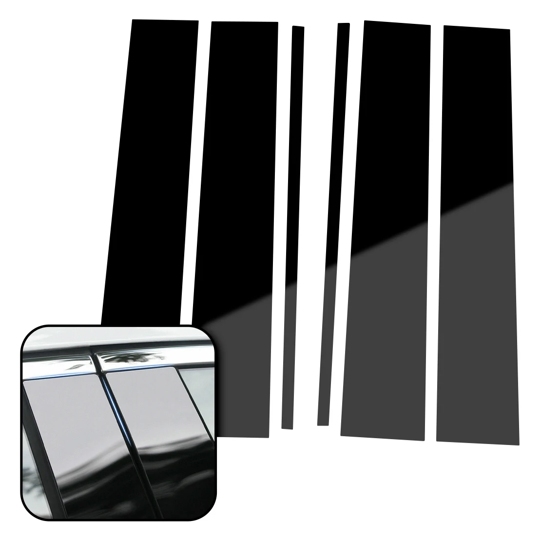 

1 Set Car Window Door Pillar Post Cover Trim Fit for Chevrolet Tahoe GMC Yukon 2015-2017 2018 2019 2020 Gloss Black PC Plastic