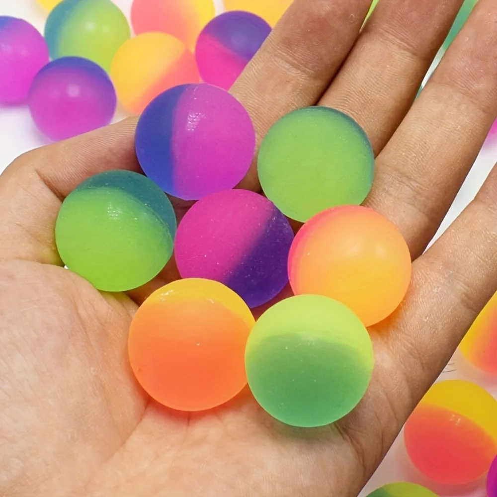 Jouet de balle élastique bicolore pour enfants, jeu de balle en caoutchouc, arc-en-ciel, eau flottante, coloré, ballon rebondissant pour garçon, vente en gros