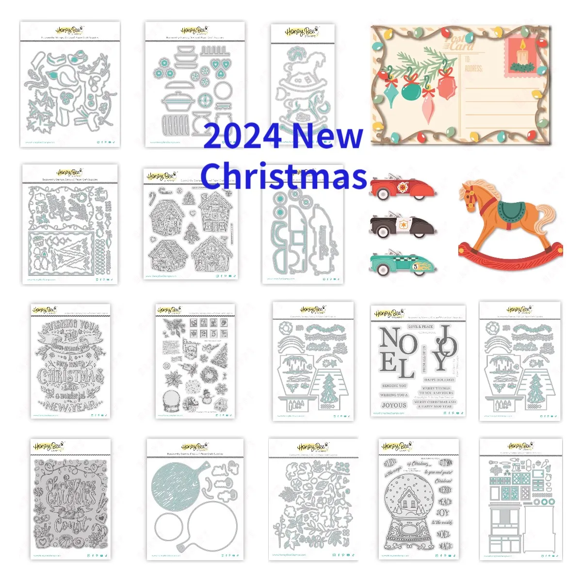 

2024 New Christmas Rocking Horse Pedal Carand Metal Cutting Dies Stamps Stencil DIY Scrapbooking Craft Handmade Card Template