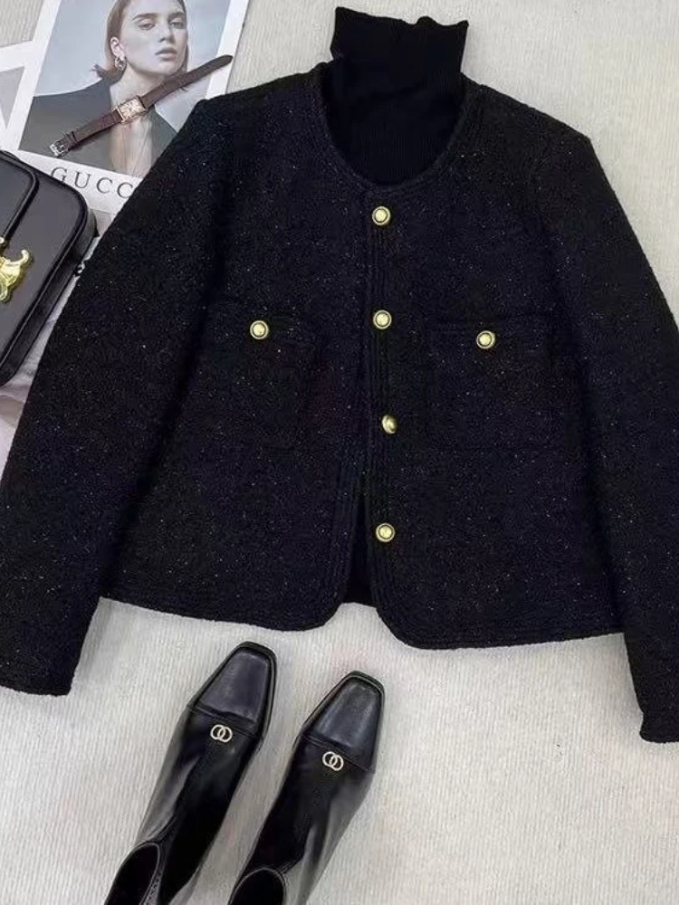 Stuffed and Thickened Design Short Jacket for Women's New Autumn and Winter Temperament Warm and Thickened Short Jacket
