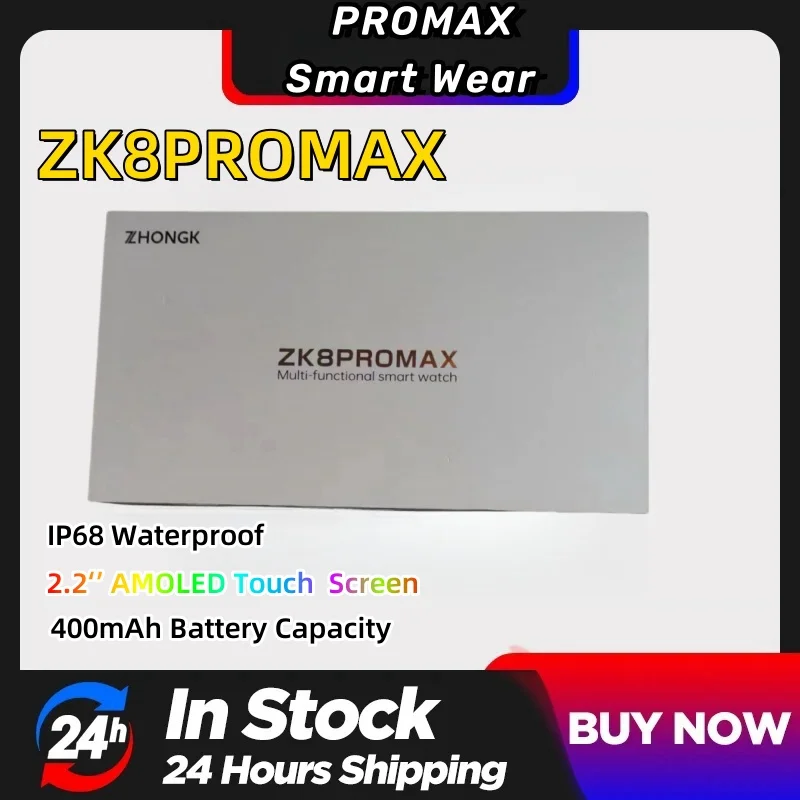 

Смарт-часы ZK8 Pro Max, 2,2 дюйма, Amoled, водостойкие IP68