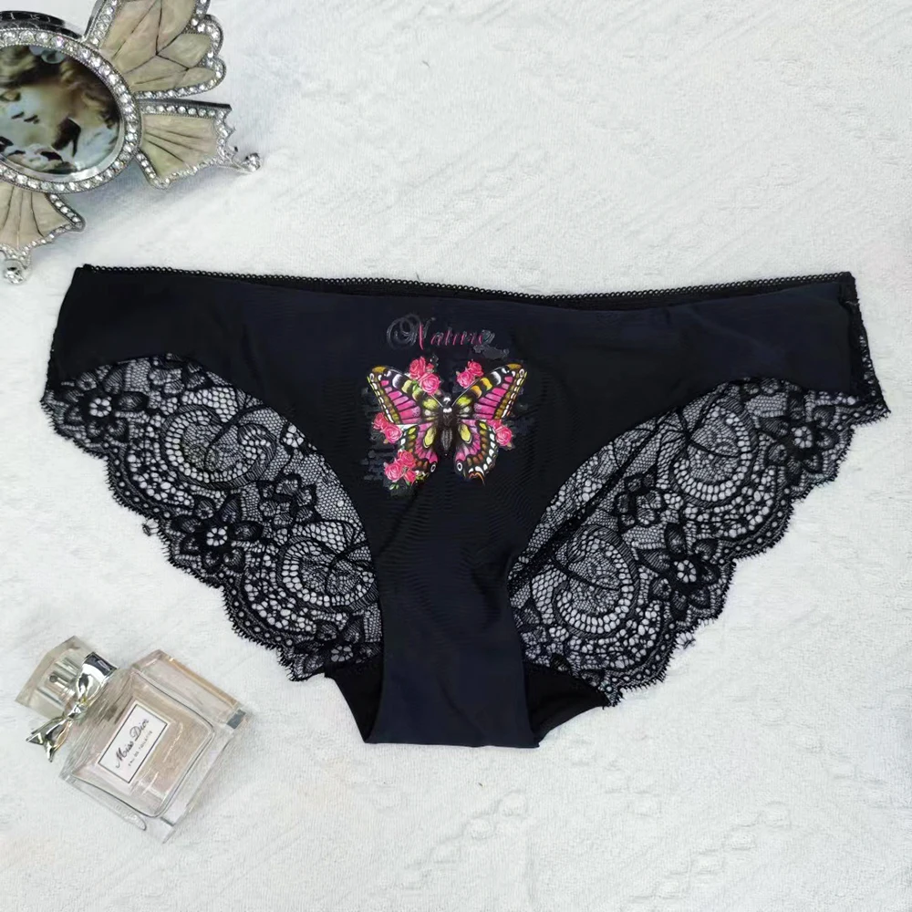 Personalized Design Print Logo Picture Panties with Picture Women Underwear Bikini Gift Design DIY Photo Lace Thong