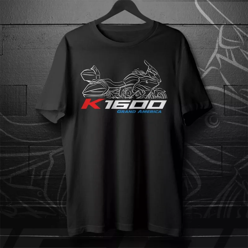 

2025 Man T Shirt Casual K1600 Grand America T-shirt Motorcycle Graphic Summer Short Sleeves 100% Cotton S-3XL Cool Tee