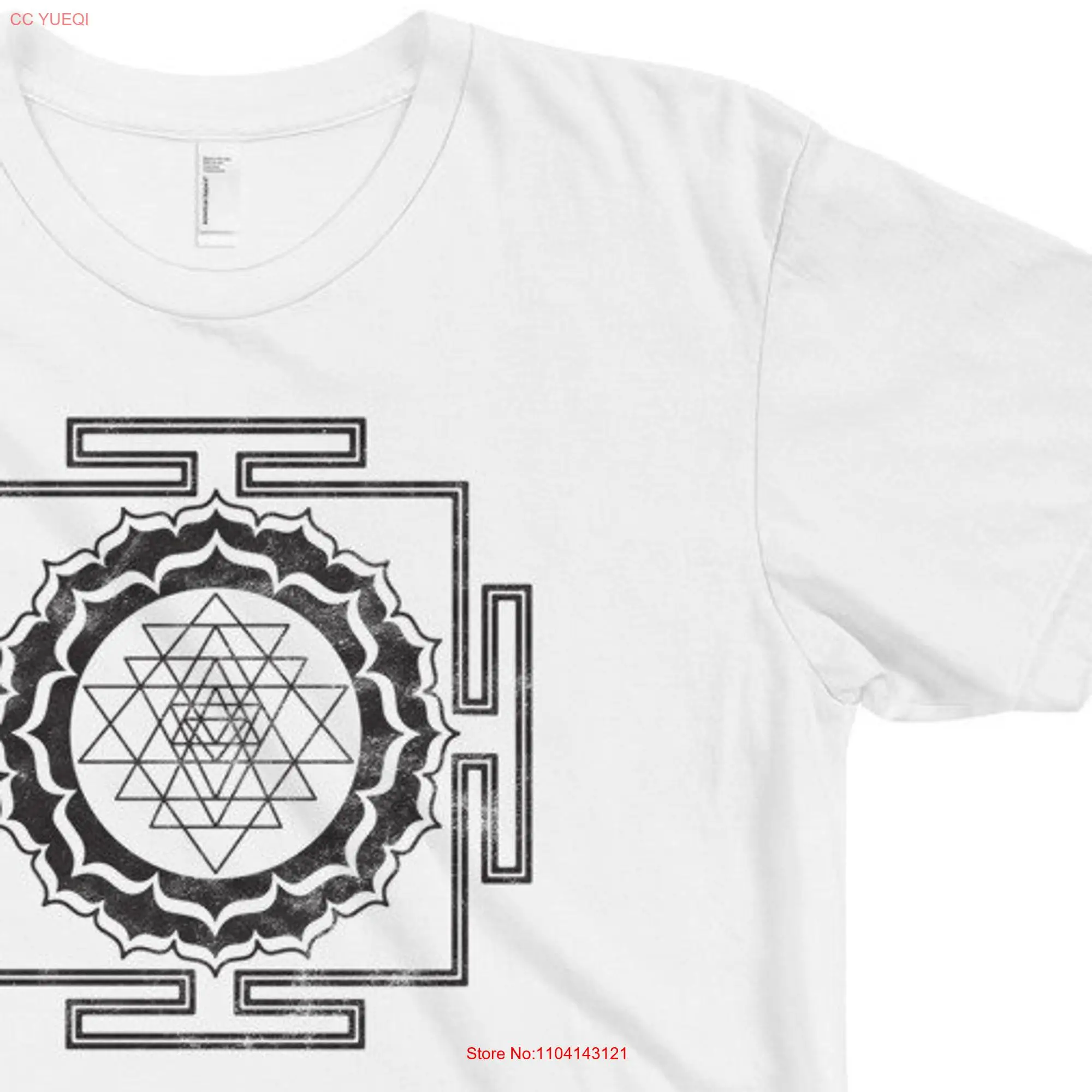 Sri Yantra T Shirt Sacred Geometry for Men Meditation Cool Mens Yoga long or short sleeves