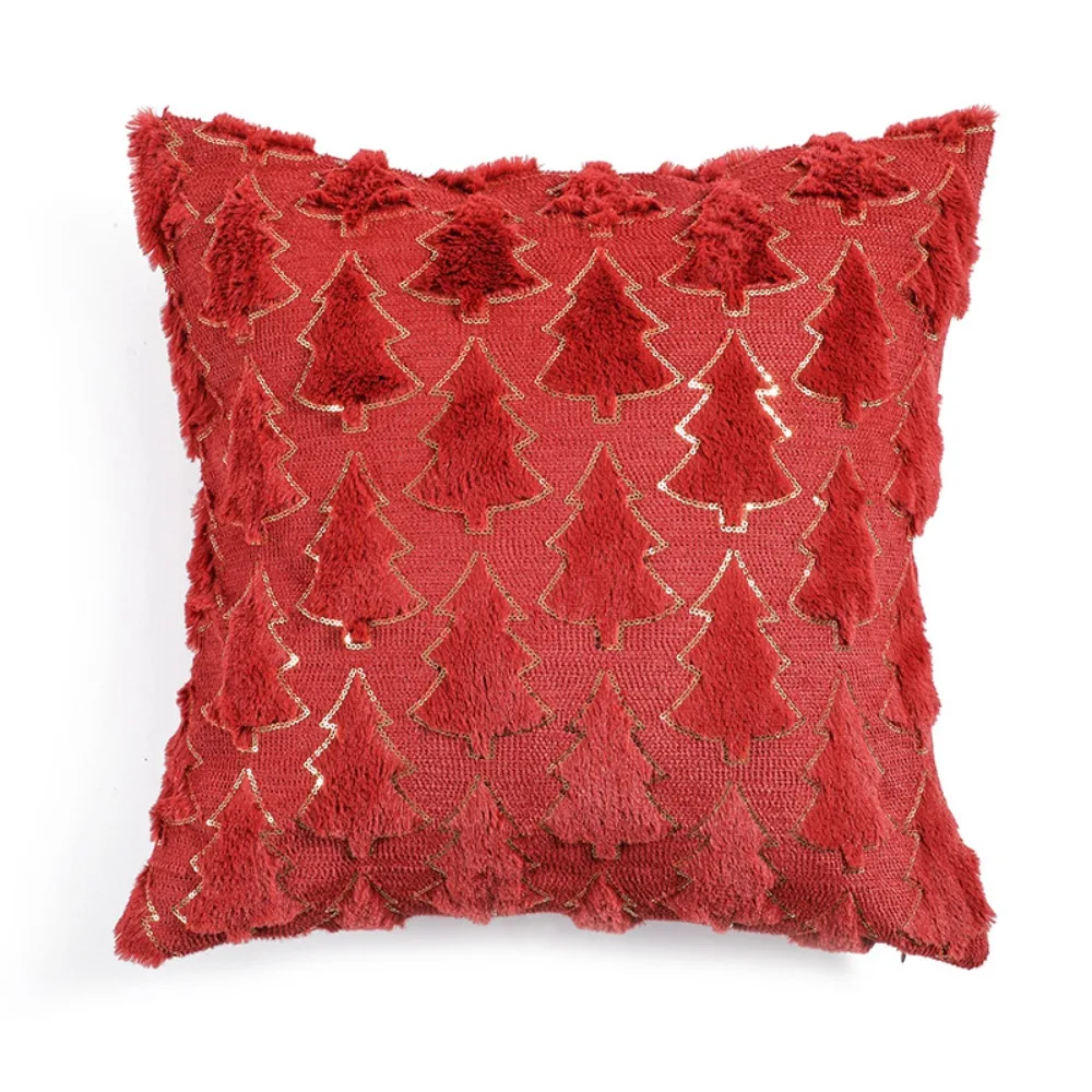 

Home Decor Christmas Tree Christmas Plush Pillowcase INS Style Red Throw Pillowcover Green Cushion Cover Sofa/Bed