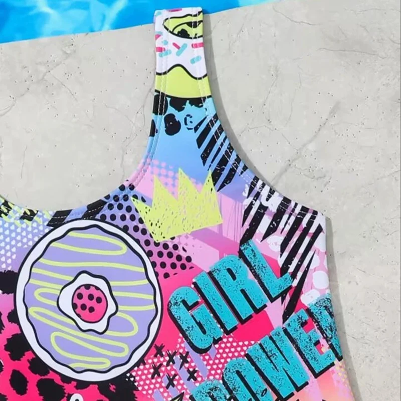 2025 Costume da bagno per ragazze stampato Costume da bagno intero per bambini Bagnanti per bambini femminili Costume da bagno per nuoto Costumi da bagno