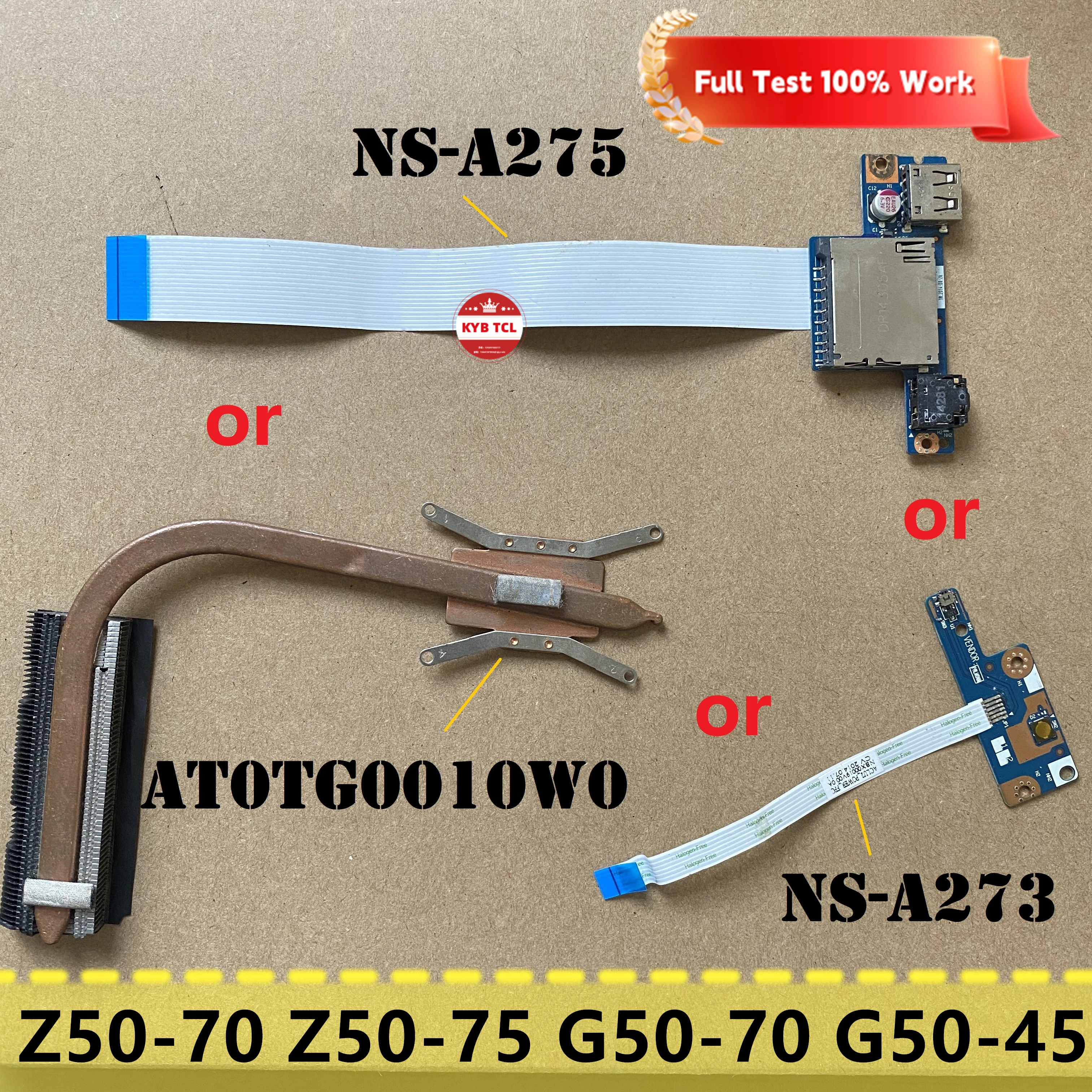 For Lenovo Z50-70 Z50-75 G50-70 G50-45 Power Button Board Or USB Audio Card Reader Board Or Heatsink NS-A273 NS-A275 AT0TG0010W0