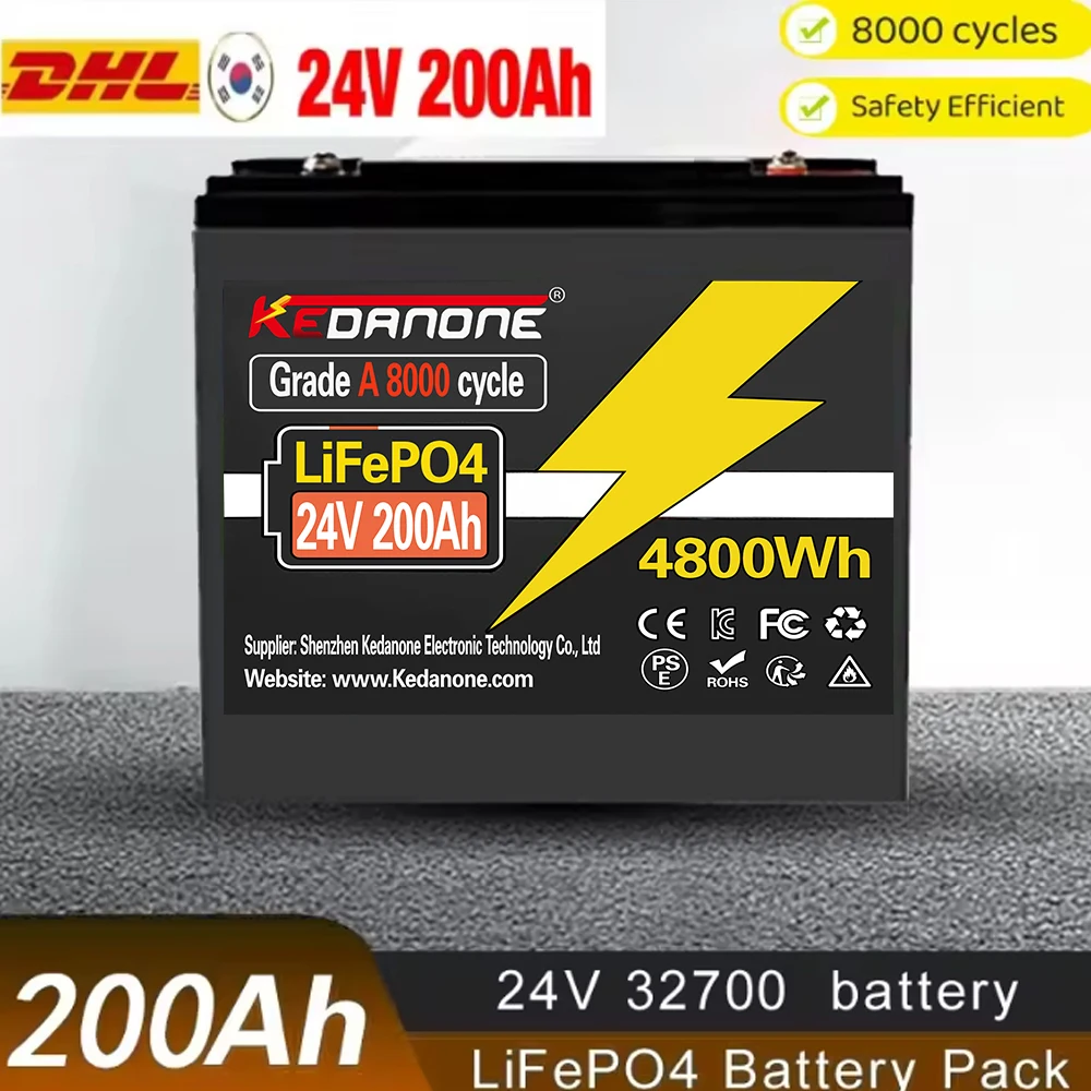 

24VLiFePO4 Battery 32700 Built-in BMS 6000+ Cycles Lithium Iron Phosphate For RV Golf Cart Solar Storage Outdoor Camping
