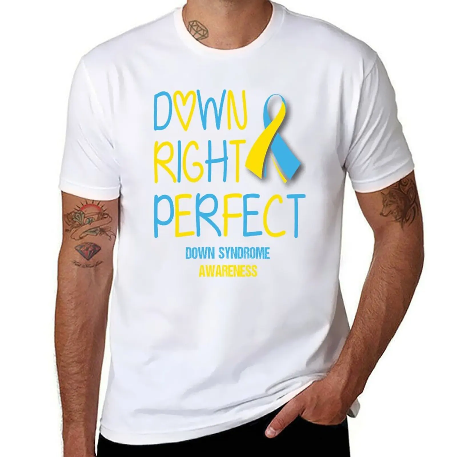 

down syndrome awareness T-Shirt man t shirts cotton funny t shirts dark humor T-Shirt