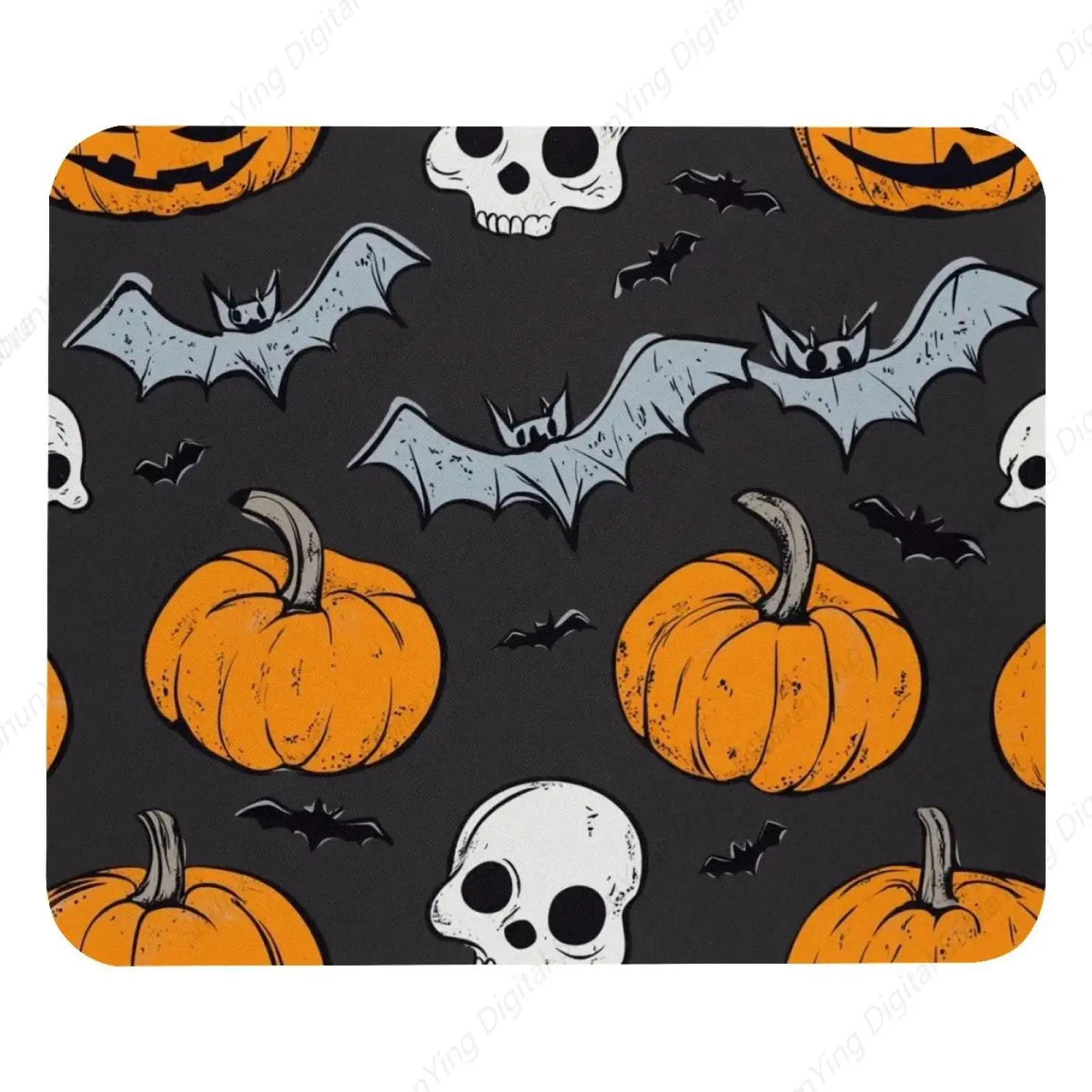 

Halloween Gift Non Slip Rubber Mouse Pad For Gaming Office Laptops For Men And Women, Skull Pumpkin Bat Print 18*22cm