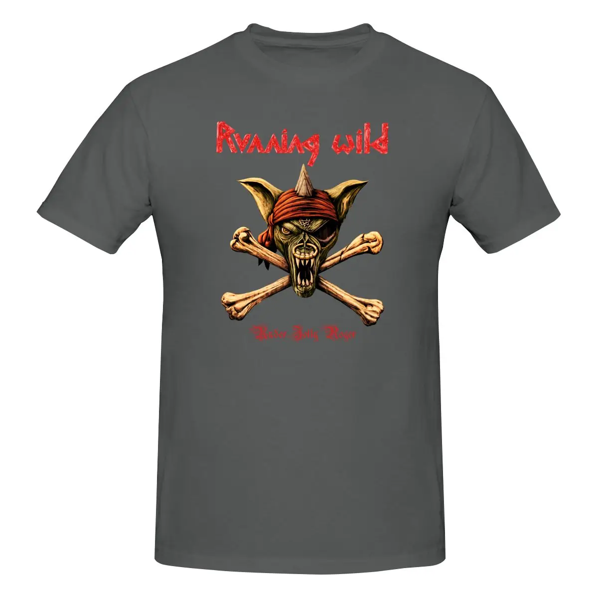 Running Wild Under Jolly Roger Crossbones Band Logo Shirt T-shirt Tee Cute Streetwear