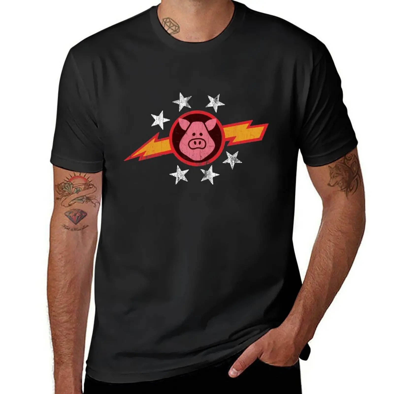 

Vintage Pigs in Space T-Shirt customs design your own aesthetic clothes blacks plain black t shirts men