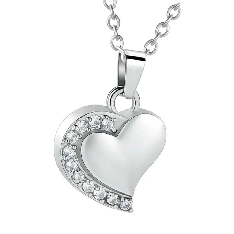 1 Pc Creative Pet Cremation Jewelry Urn Necklace for Ashes Rhinestones Locket DXAF