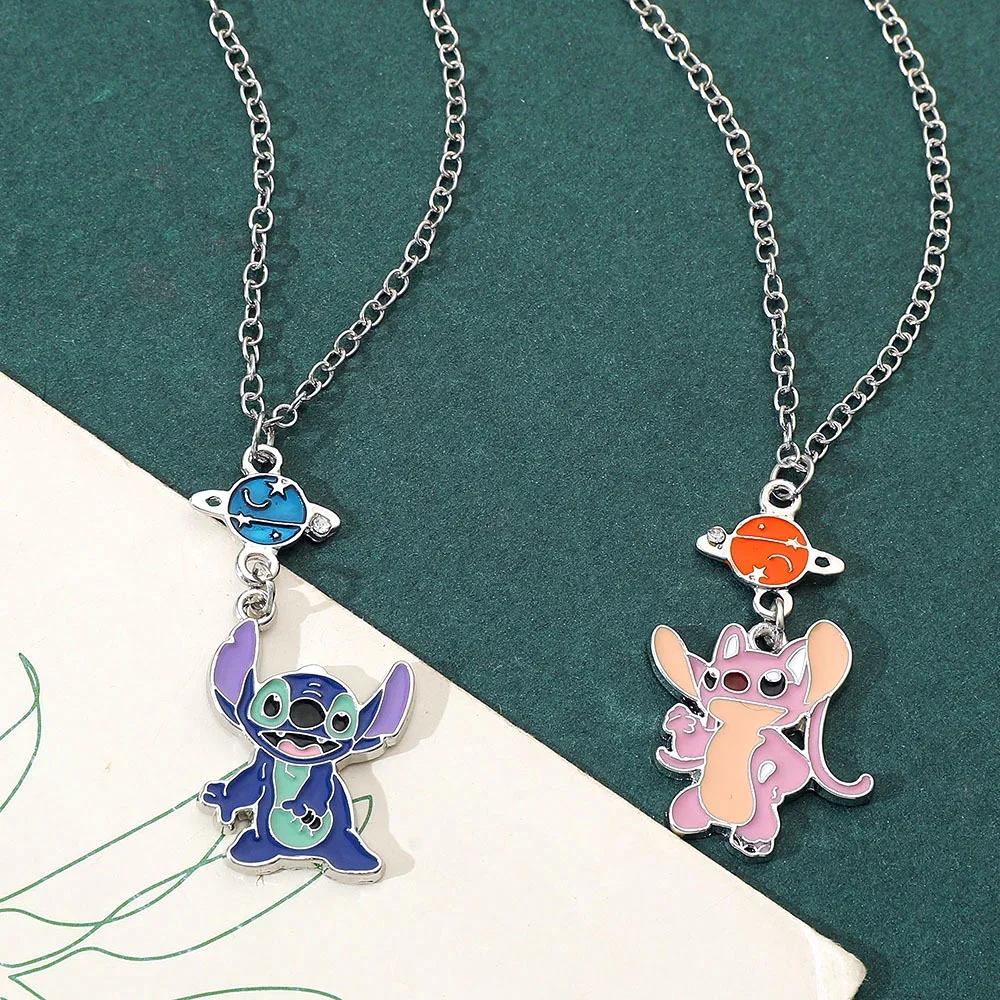 

Cartoon Disney Stitch Necklace Fashion Cute Shaped Stainless Steel Pendant Couple Jewelry Accessories Boys and Girls Gifts