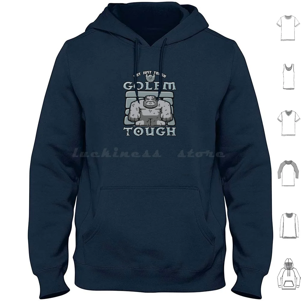 Golem Tough Hoodies Long Sleeve D And D D20 Dice Dnd Role Roleplay Dm Twenty Tabletop Sided Gm Role Play And Halfling