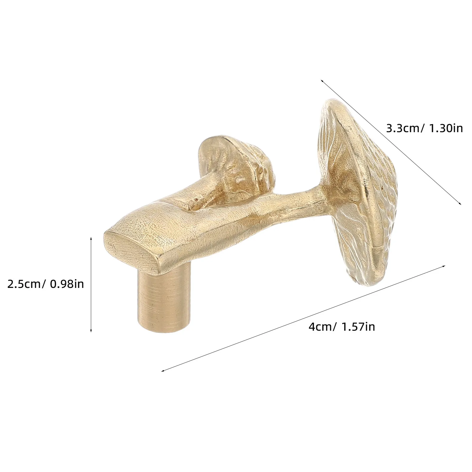 Brass Mushroom Cabinet Knob Single Hole Gold Vintage Decorative Dresser Pull Wardrobe Drawer Handle Kitchen Bathroom