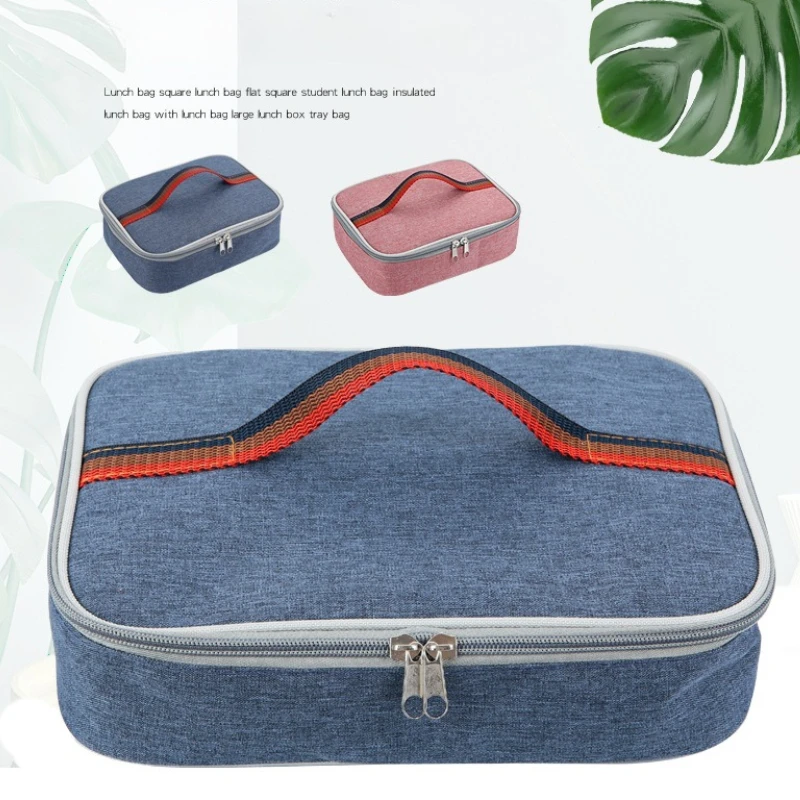 

Японская термосумка для бенто из оксфордской ткани с утолщенной алюминиевой фольгой, термосумка для ланч-бокса для офиса, школы, улицы, переносная сумка-бокс