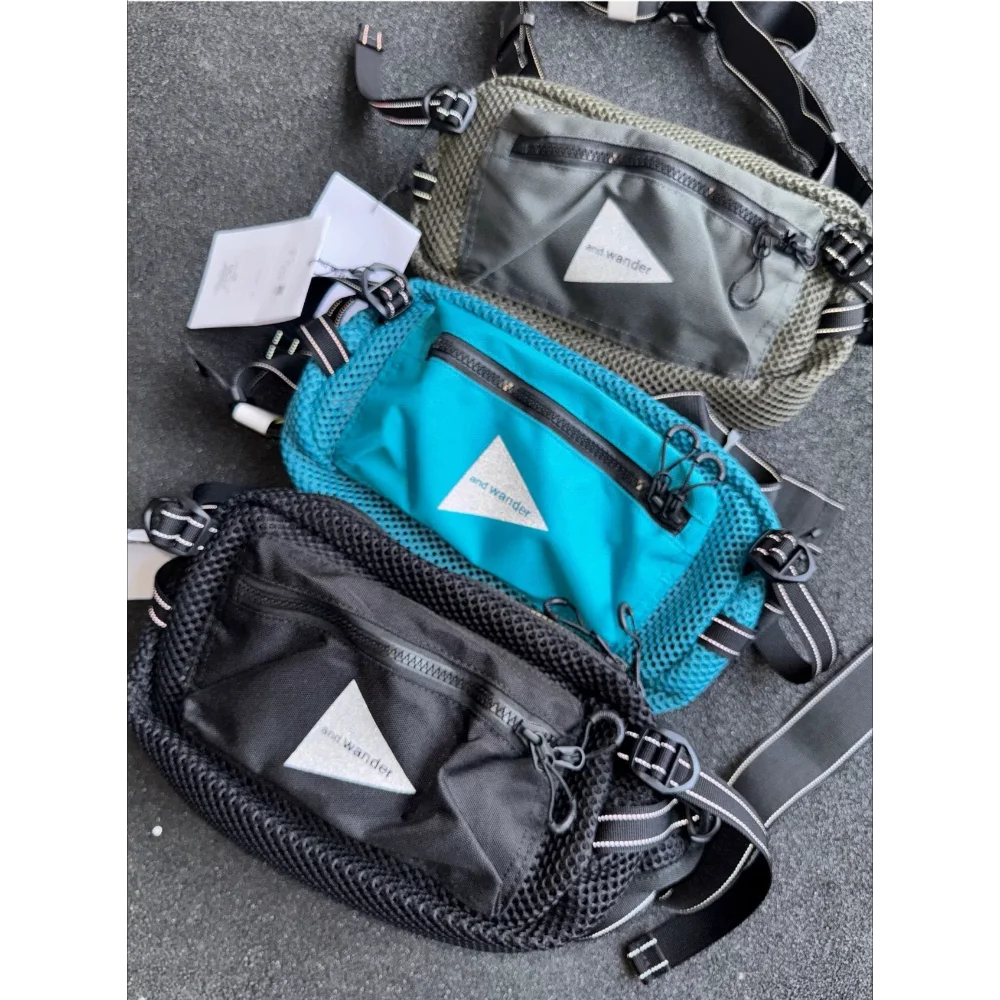 and wander 3D Mesh Honeycomb Men Chest Bag Waist Pack Crossbody Sling Bag Breathable Outdoor Hiking Cycling Travel Daily Storage