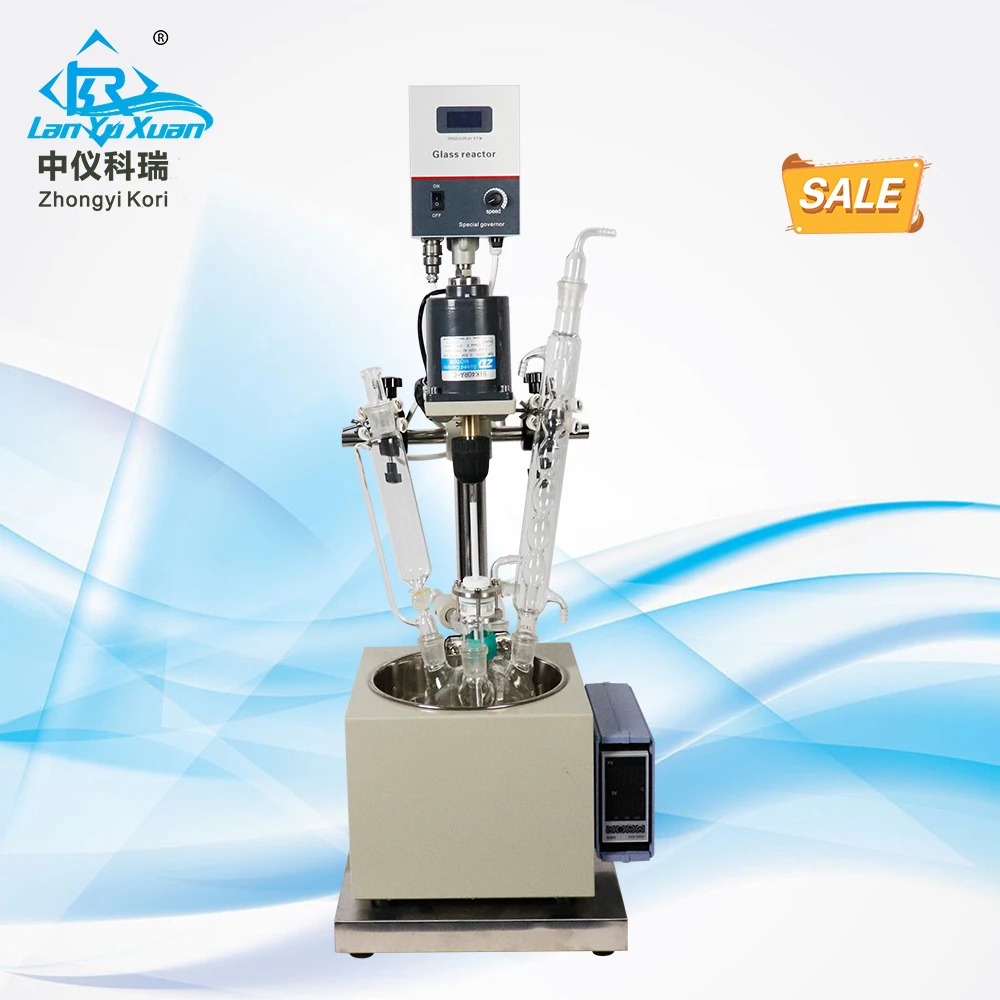 

DF Series chemical laboratory stirring glass reactor heating jacket with thermostat water oil bath ( Heating mantle option)