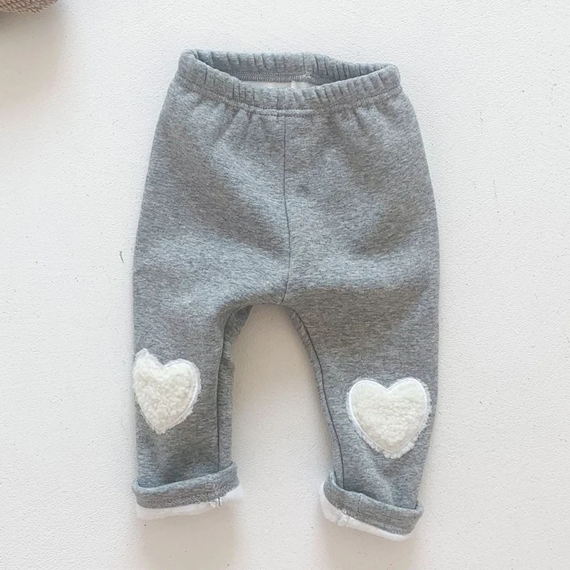 Winter Infant Baby Girls Loving Heart Printing Pants Children\'s Clothes Pants Newborn Baby Girls Thicken Pants