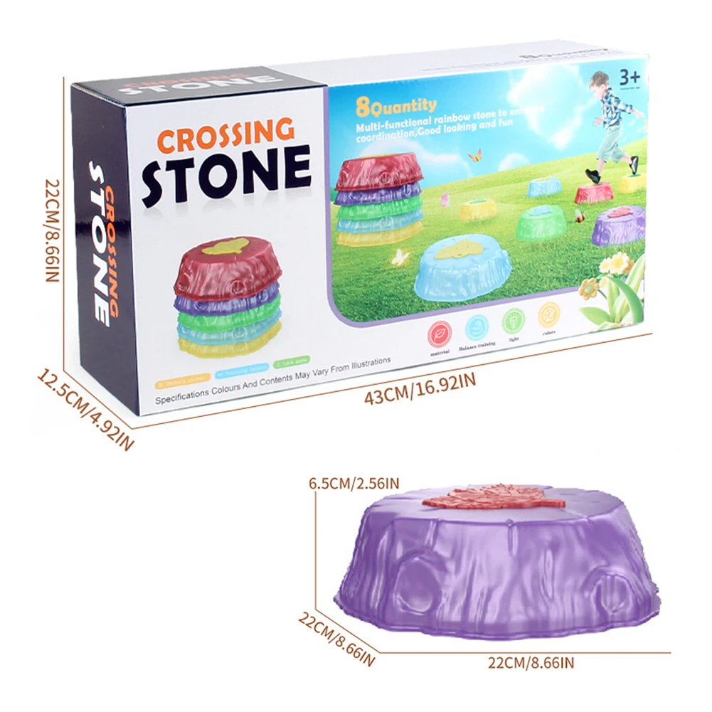 Stepping Stones for Kids 6/8 Light up Balance Stepping Stones Sensory Toddler Stepping Stones for Promoting Toddler's Balance