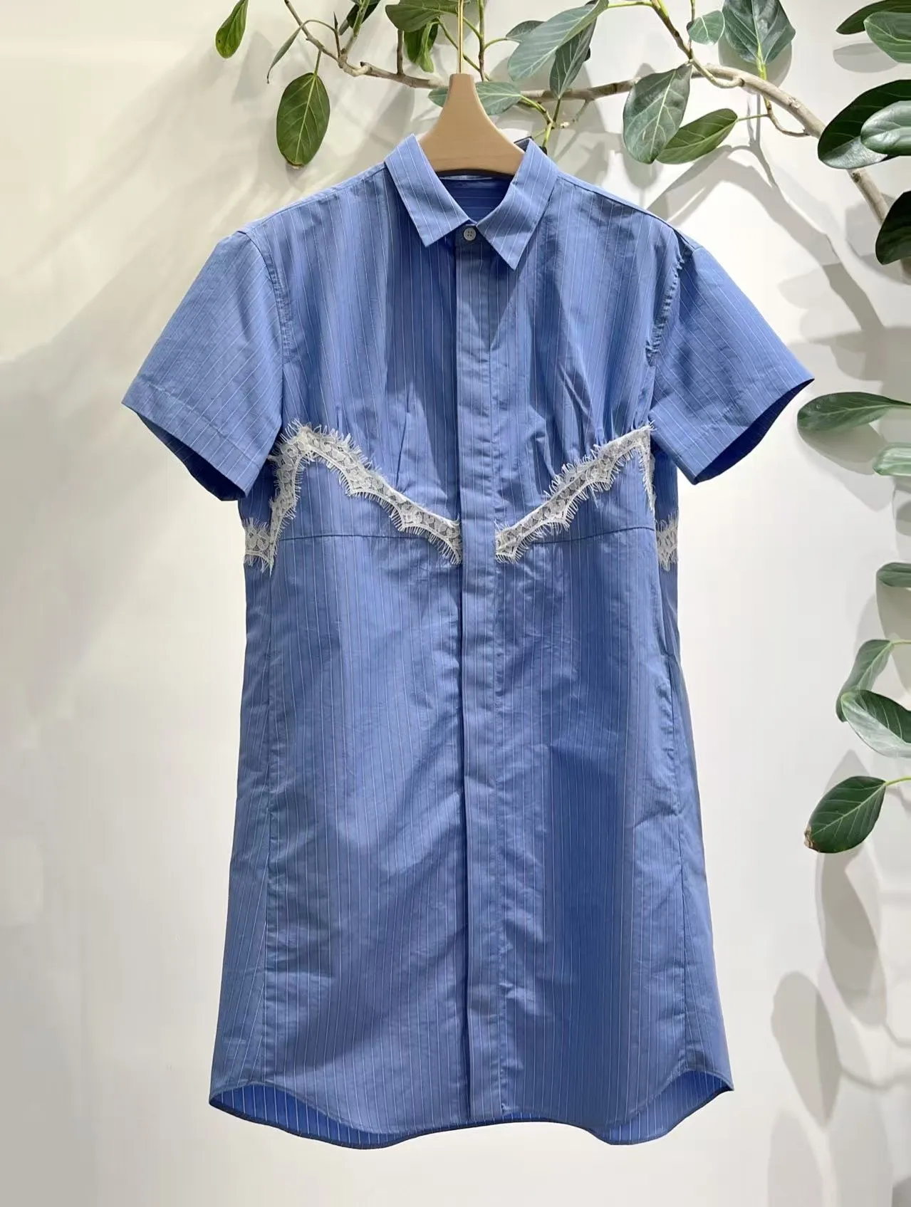 2026 summer fashion women luxury striped high quality blue casual dress for ladies