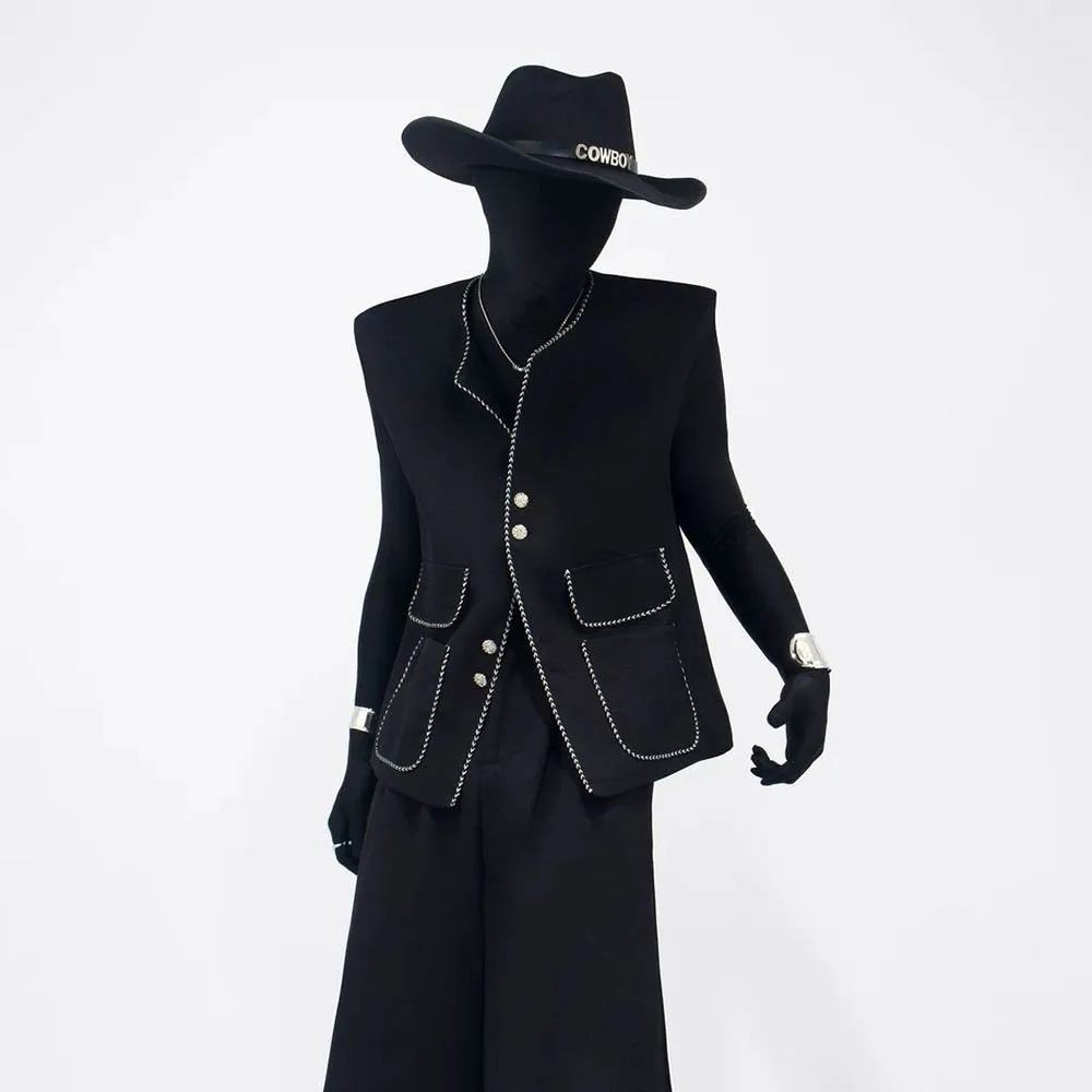 

Осенний новый мужской жилет без рукавов, брюки во французском стиле ретро, легкий роскошный модный тренд, свободный деловой нишевый мужской костюм High Street