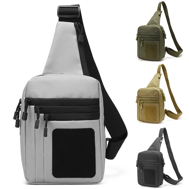 Sac à bandoulière tactique dissimulé pour arme à feu, sac de poitrine pour la randonnée en plein air, la chasse, le camping, avec étui pour arme à feu
