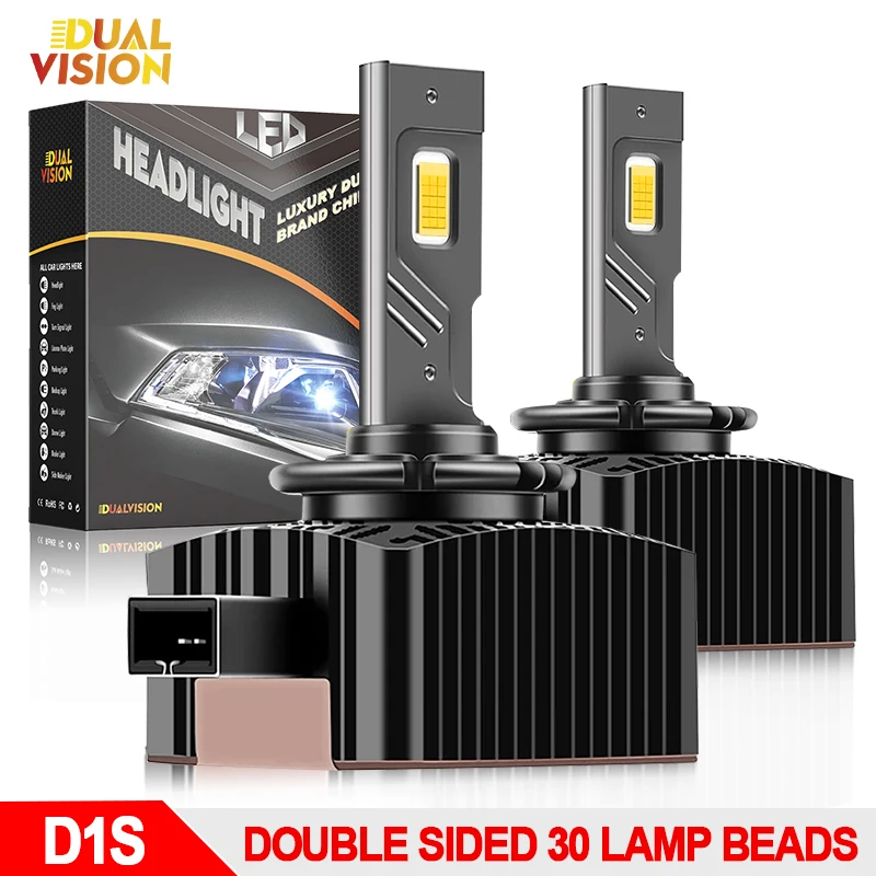 

Dualvision D3S LED Headlights HID D1S D5S D8S D1R D5R D3R Turbo Lights LED 30000LM Two-sided CSP Chip 6000K 90W Plug&Play 12V