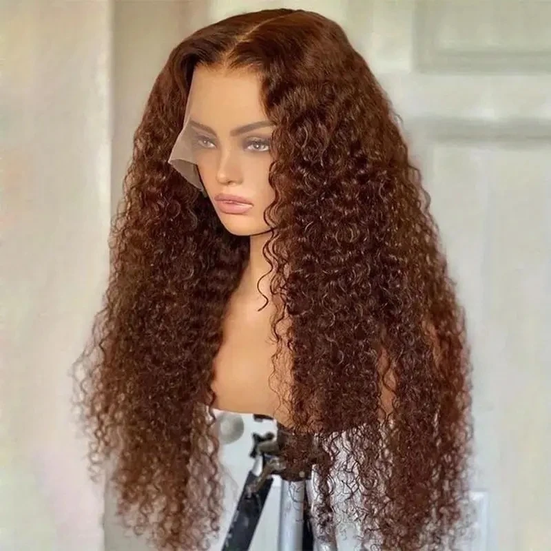 European and American fashion brown short African lace front long curly wig