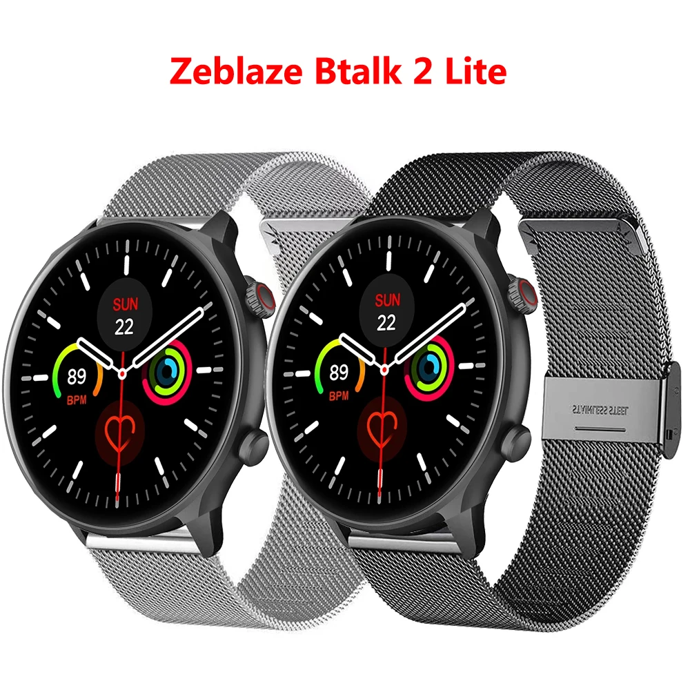 

22mm Mesh Watch Band for Zeblaze Btalk 2 Lite Stratos 3 Bracelet Wrist Strap Loop for Zeblaze Stratos2 Watchband Accessories