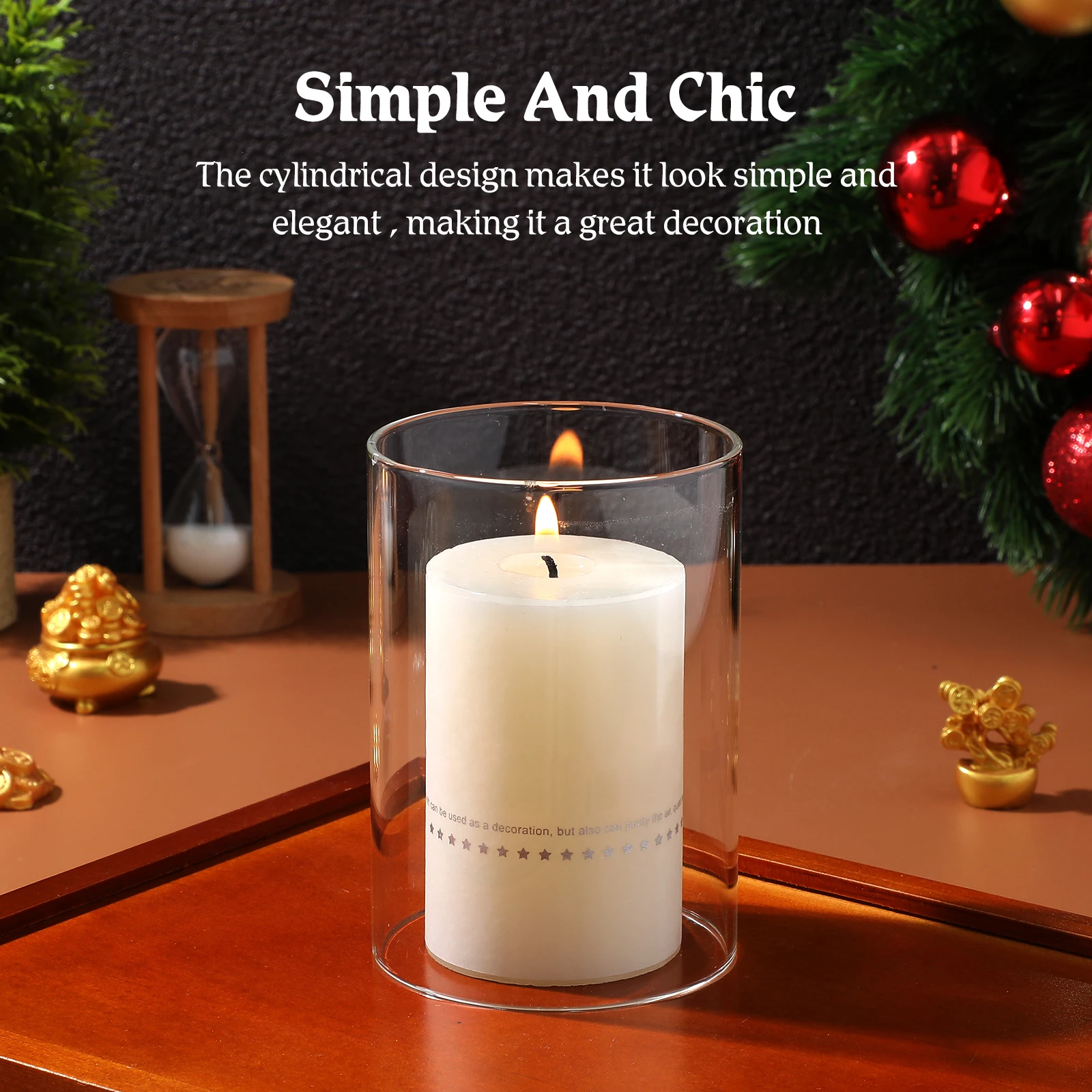 2pcs 7x10cm Glass Lampshade Covers Transparent Cylinder Windproof Shades Romantic Atmosphere Decorative Holders Taper