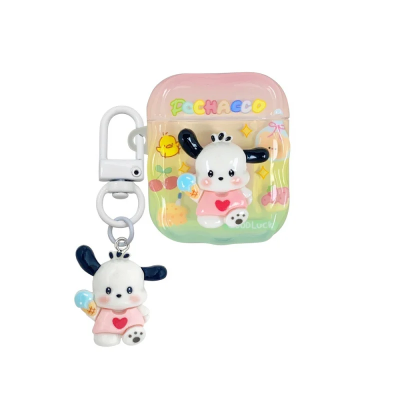 Appleairpods3/43DアイスクリームパグイヤホンケースairpodsPRO2/PRO3漫画に適しています。