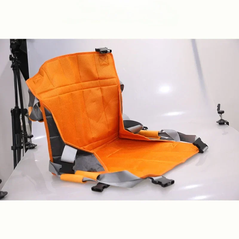 Paralytic Patients Elderly Transport Transfer Belt Simple Folding Stretcher Elderly Going Up Down Stairs Chair Backstraps Orange