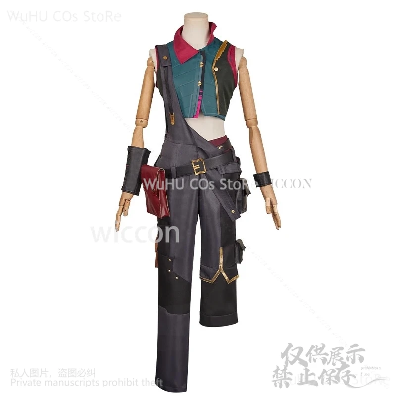 

Anime Game LOL Arcane Powder Cosplay Jinx Costume Top Pants Set Outfit For Women Men Wigs For Halloween Christmas Customized
