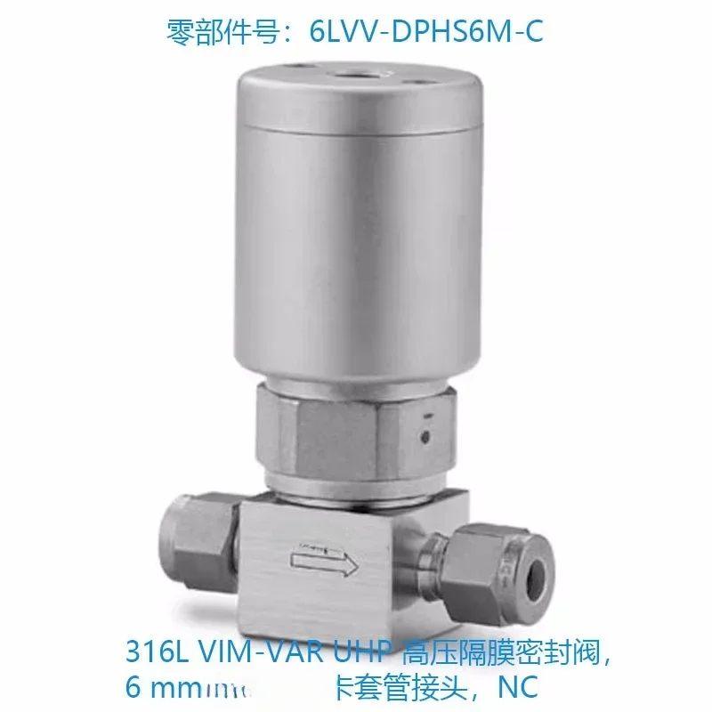 6LVV-DPHS6M-C)316L VIM-VAR UHP High Pressure Diaphragm Sealing Valve.