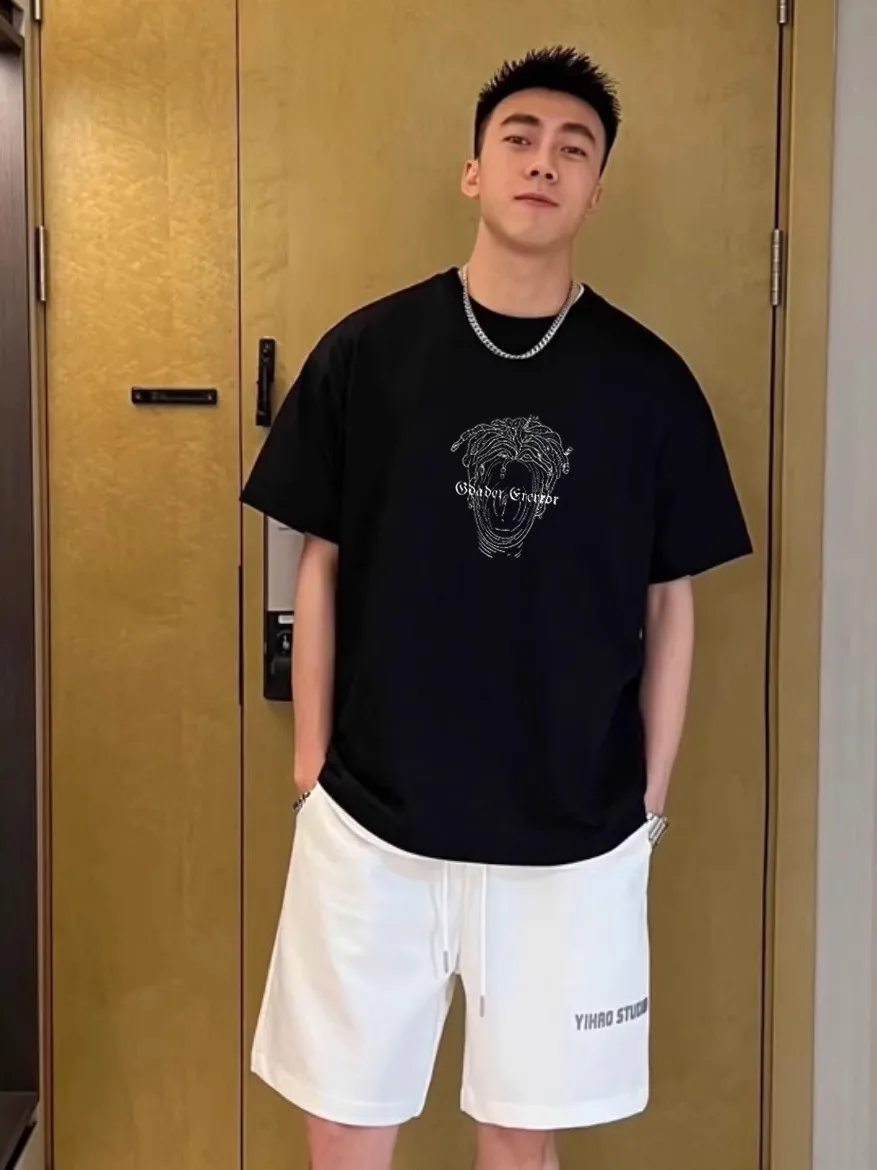 

Summer New plus Size 300 Pou American Sle Retro ort Sve T-irt ex Loose Fit Versatile f Sve Body irt