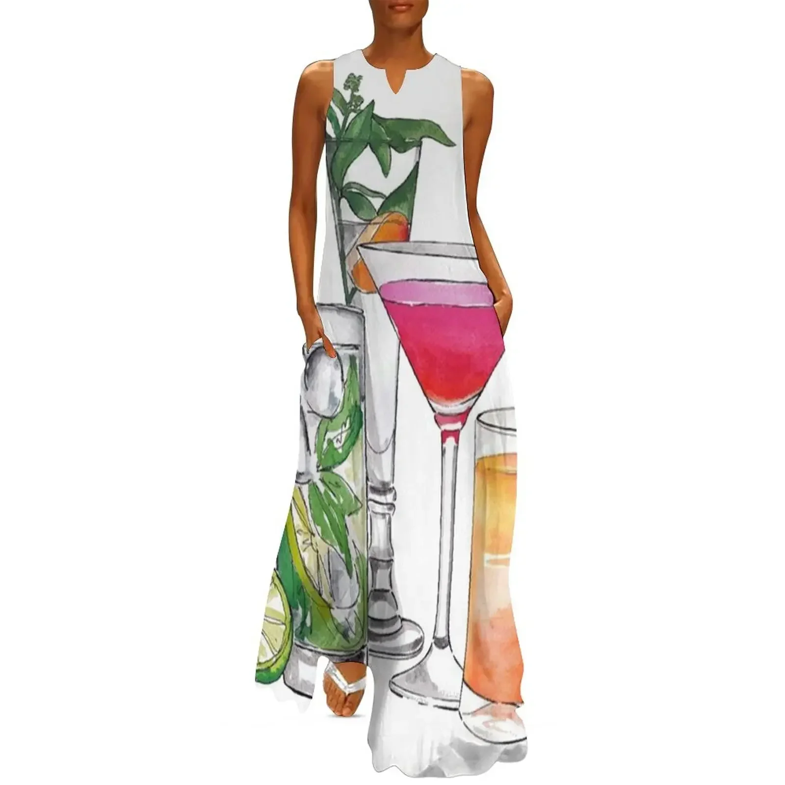 

Alcohol Drinks Tapestry Long Dress Clothing women's clothing korea stylish evening dress Dress for pregnant women