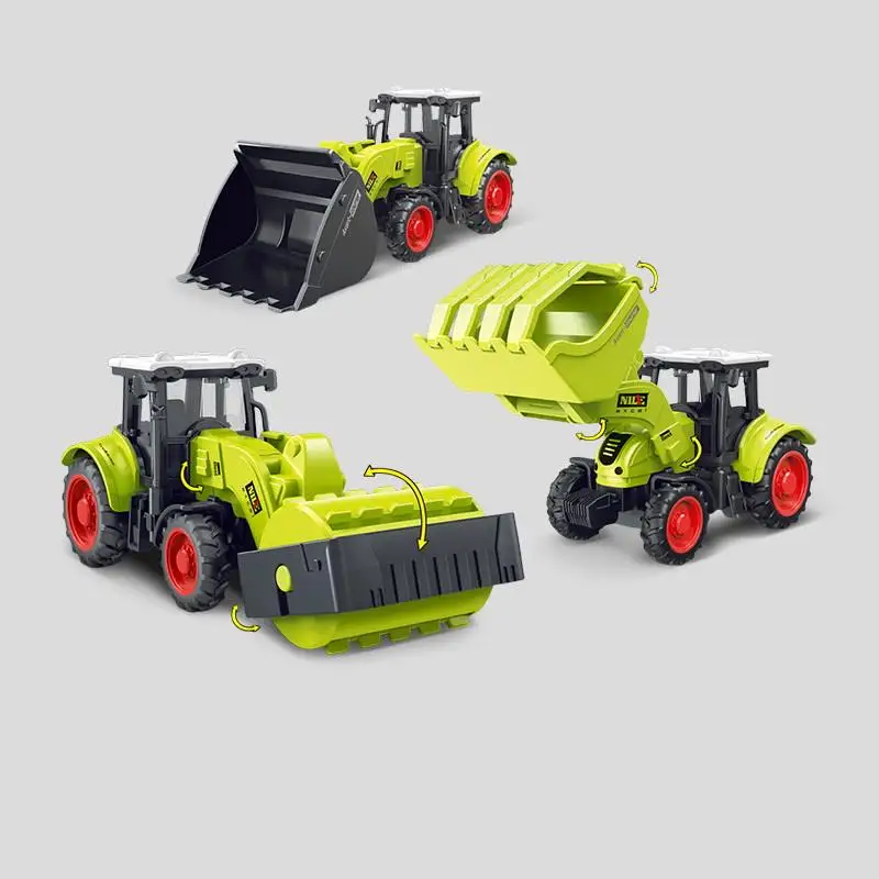 1Pcs Harvester Toy Inertia Farm Tractor Model Dump Truck Crane Engineering Car Toy Push and Go Friction Power Toy for Kids