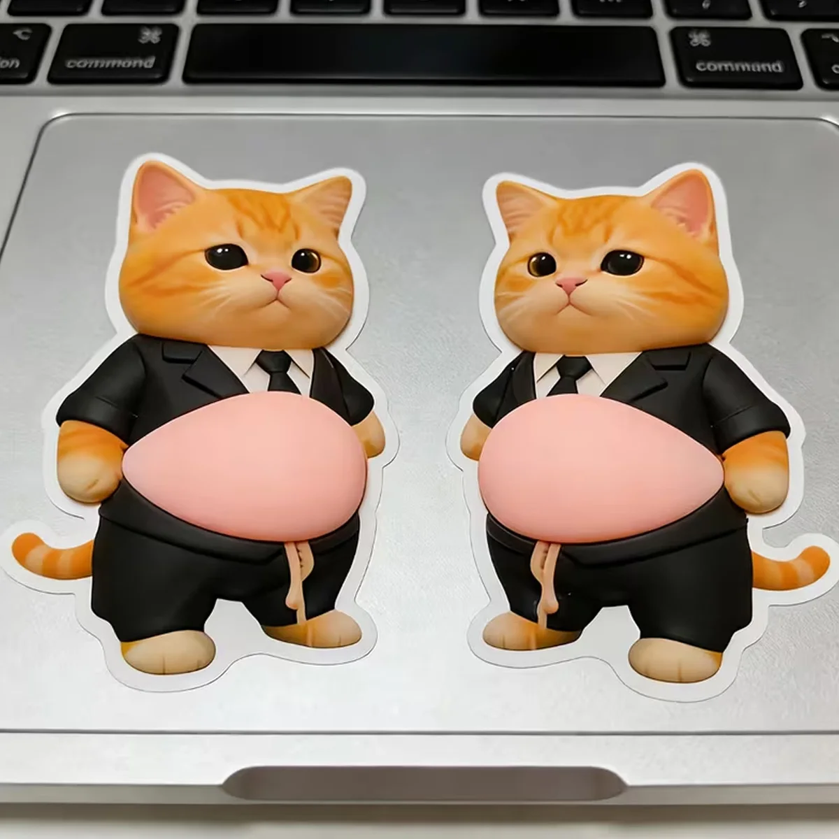 

1-5pcs Cute 3D Soft Chubby Belly Dog Sticker Cat with Outfit Pattern Phone Case Decoration Gifts Self-Adhesive Stickers