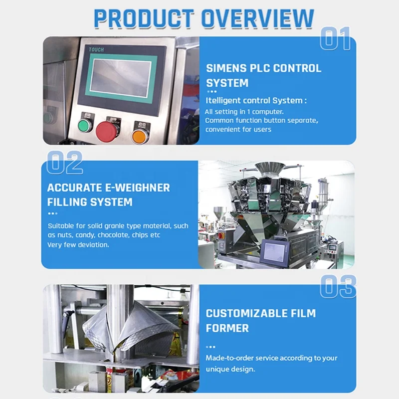多機能全自動高速ポテトチップスビスケット小袋顆粒チップス包装機