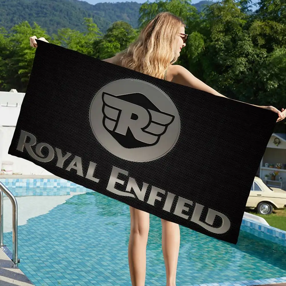 ROYAL ENFIELD Motorcycle logo Microfiber Printed Beach Towel Mountain Climbing Yoga Beach Swimming Running Absorbent Soft Towel
