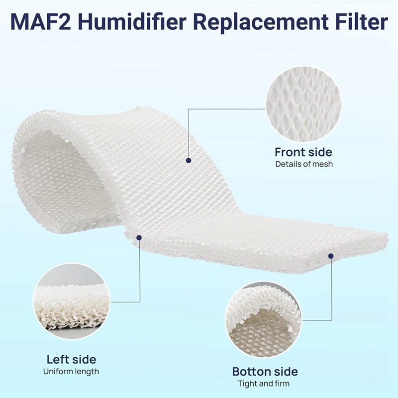 Maf2ウィック加湿器フィルター、白い交換部品、エアウィッキングフィルター、aircare 0600、ma0601、ma0800、2個に適合