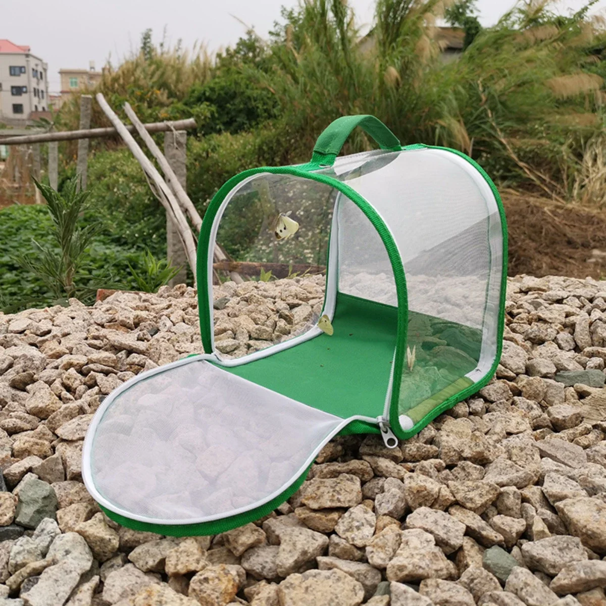 360 degree fully transparent observation insect cage portable folding butterfly cage feeding insect cage